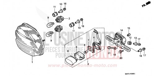 FEU ARRIERE (X/Y/1/2/3/4) CBR1100XX3 de 2003